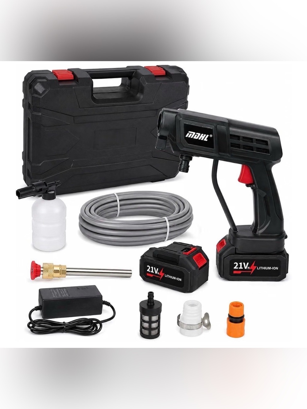 Cordless Pressure Washer Battery Powered, Handheld Washer with 2 Batteries